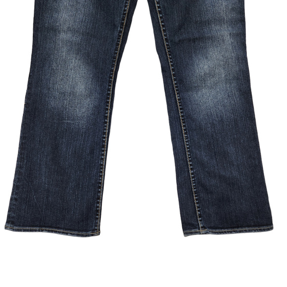 Silver Ankle Cropped Jeans‎ 29 Women Santorini Dark Blue Faded Embroidered - Picture 9 of 11